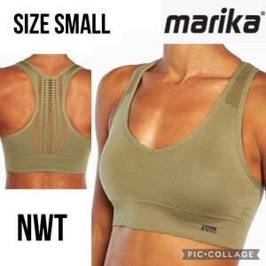 Marika army green sports bra